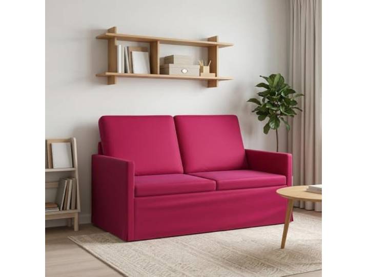 2-Sitzer Sofa Weinrot 130 x 81 x 82 cm Samt Metallrahmen,Samtoberfläche,Kissenrücken,Wohnzimmer,Gäste