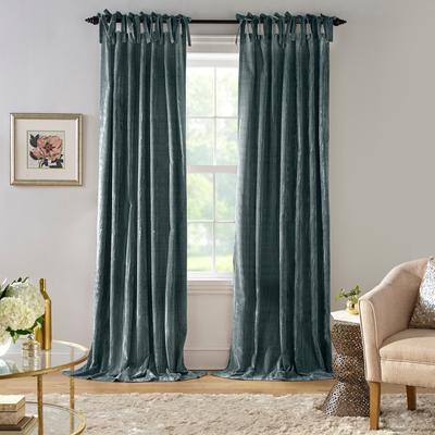 Threadmade Korena Tie-Top Crushed Velvet Window Curtain