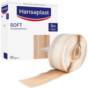 Hansaplast Pflaster Soft, 1 Rolle, sensitiv, atmungsaktiv, 5m x 4cm