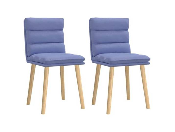 HEFZGDB Esszimmerstühle 2 STK. Jeansblau Stoff, Ergonomische Esszimmerstühle aus Massivholz Gummibaum mit Polyesterbezug, Bequeme Polsterung, Stabile Konstruktion für Wohnzimmer