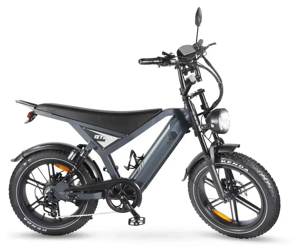 OUXI GT-20 - E-Fatbike inkl. Kettenschloss - 20 Zoll - 250W Motor - 65 km Reichweite - 7-Gang - Hydraulische Scheibenbremsen - 720Wh Akku - Vollfederung - Grau