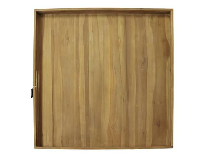 AXI Bayu Plateau Carré en Teck 60 x 60 cm Assiette de Service Rebord Relevé\, Idéal pour Boissons & Verres