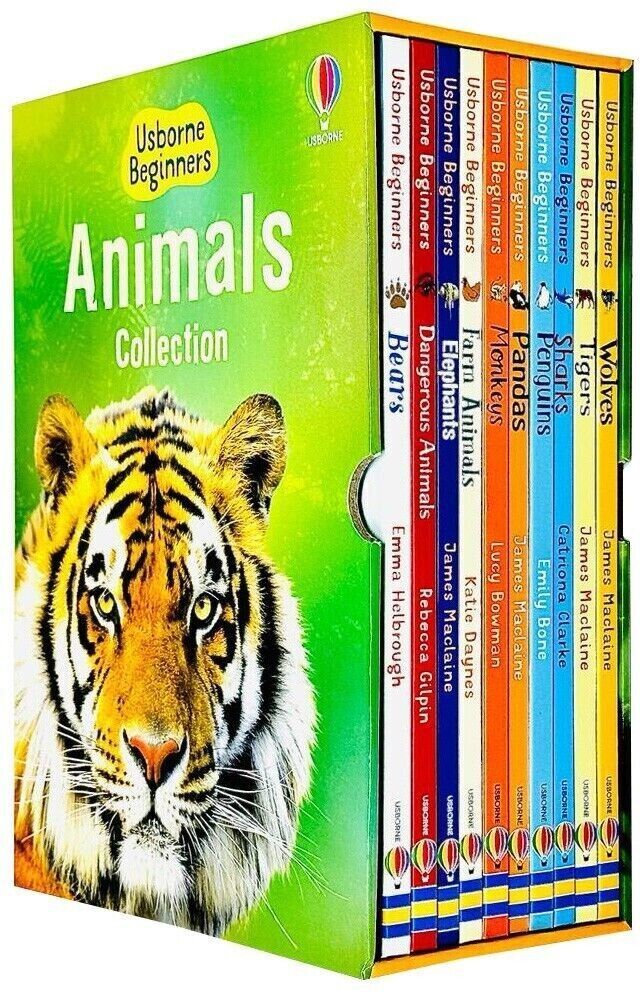Usborne Publishing Usborne Beginners Animals Series 10 Books Collection Set - Wolves, Tigers, Sharks, Penguins, Pandas & More - Ages 5-7 - Paperback Nonfiction Box Set