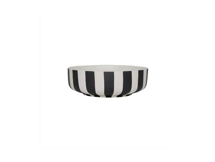 Dekoschale OYOY Toppu Bowl , schwarz-weiss (schwarz, weiß), H:7cm, Stein, Dekoschalen, Dekoschale