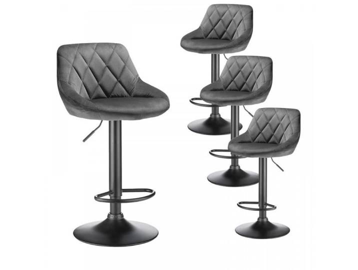 Lot de 4 tabourets de bar réglables scandinaves - HOMEWELL - Gris - Métal - Contemporain - Design