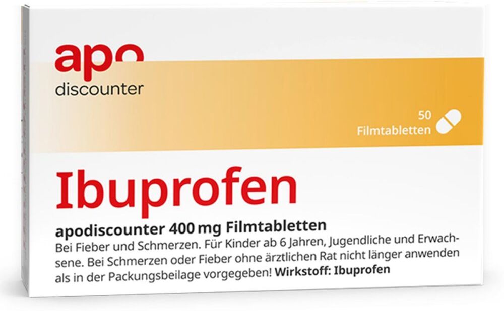 Ibuprofen 400 mg Schmerztabletten von apodiscounter 50stk