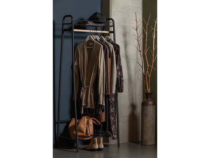 Garderobenleiste Whitland 70 x 167 x 41cm Schwarz