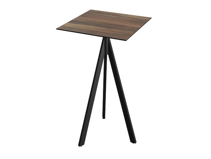 Mange-debout Infinity Tripod Avec Piètement Noir Et Plateau Hpl 70 X 70 Cm - Veba