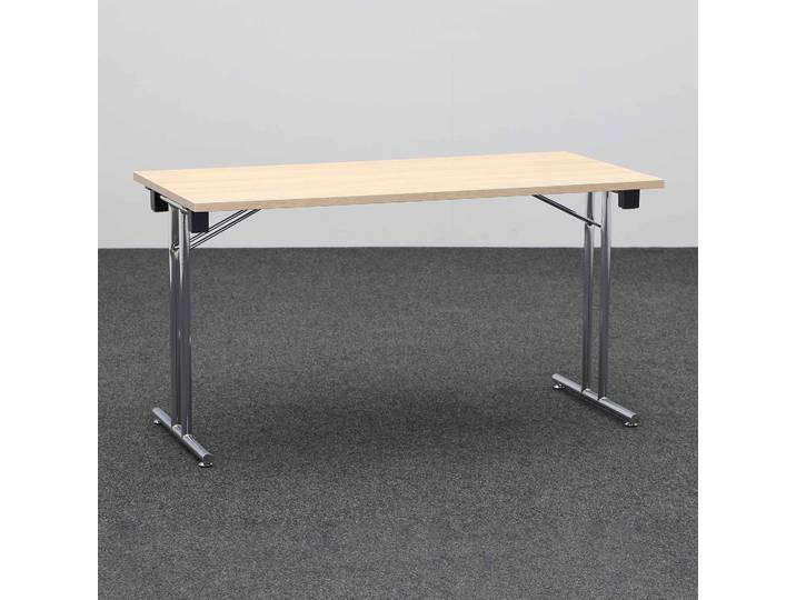 Klapptisch Narbutas Folding 140x70 cm, Eiche/Verchromt, Rechteckig, Neu - Perfekt für Meetings