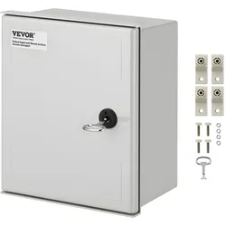 VEVOR Schaltschrank, NEMA-Elektroverteilerkasten, 250x300x140 mm, NEMA 4X Glasfaser-Elektrogehäuse, IP66 wasser- & staubdicht, geeignet für den Innen- & Außenbereich, inkl. Montageplatte