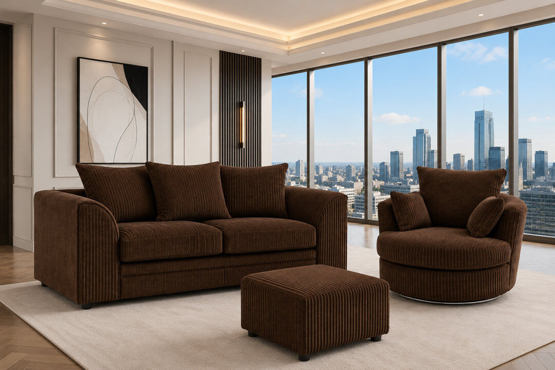 Brayden Studio 2 Seater Corduroy Sofa Chocolate 90cm H X 160cm W X 60cm D