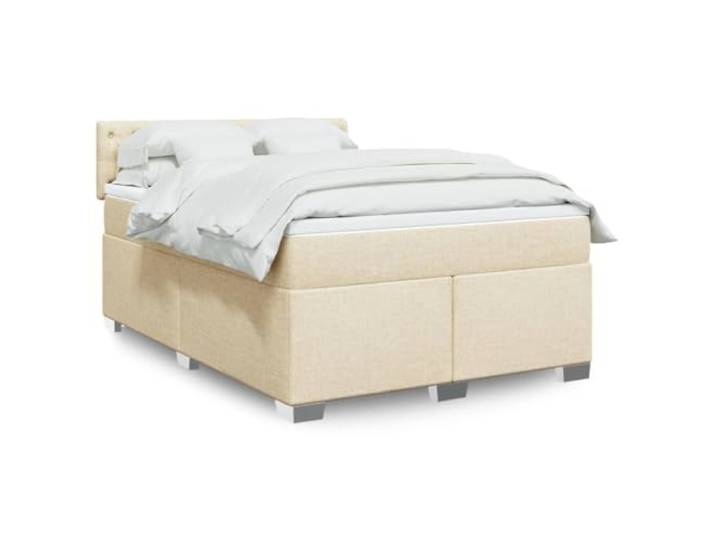 RJPLMFV Lattenrost mit Matratze, Stoff, cremefarben, 140 x 200 cm Taschenfedern, abnehmbarer Bezug, waschbar, individuelle Unterstützung, Reduzierung der Bewegung