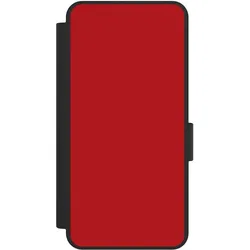 Nivocase Klapphülle für Samsung Galaxy S25 Edge Handyhülle aus Kunst Leder NIVOflip schwarz Farbe Rot (Samsung Galaxy S25 Edge), Smartphone Hülle, Rot, Schwarz