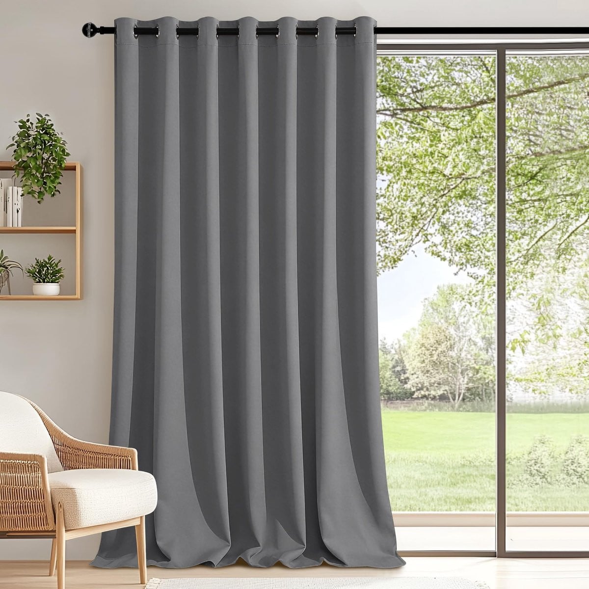 Omgoods Room Divider Gordijnen Extra Breed - Grijs - 210 x 200 cm - Blackout