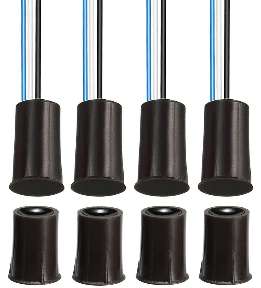 Selius Set van 4 Zwarte Verzonken Deursensoren met Magneetschakelaar NO/NC