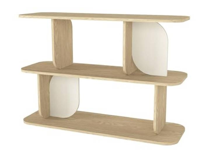 Vente-unique - Regal Neleria - Holz Beige, Naturfarben Hell 120 cmx40 cm Stauraum inklusive Design Stil Beige, Naturfarben hell Holz, Platte