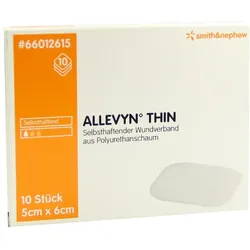 Allevyn Thin 5x6 cm dünne Wundauflage 10 St