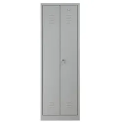 PROREGAL Garderobenspind Camel | 2-Fächer & 1-Schloss| HxBxT 180x60x50 cm | Zylinderschloss | Grau
