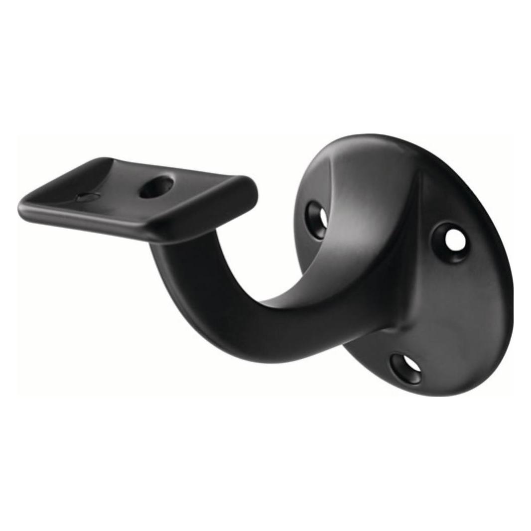 Hermeta Handlaufträger 3507 Aluminium kunststoffbeschichtet schwarz Durchmesser Wandplatte 56 mm gerade A... (Aluminium) (3507-70E)