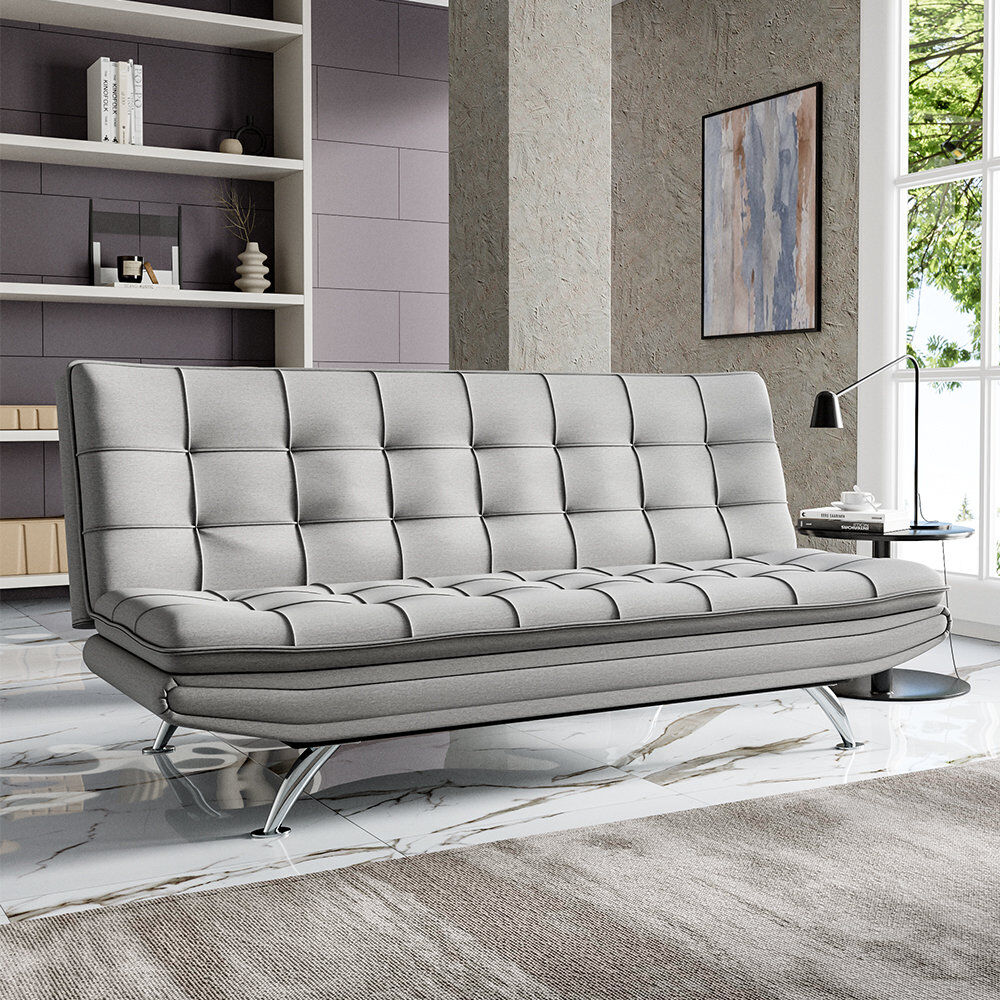 17 Stories Mercan 3 Seater Sleeper Light Gray 94cm H X 193cm W X 84cm D
