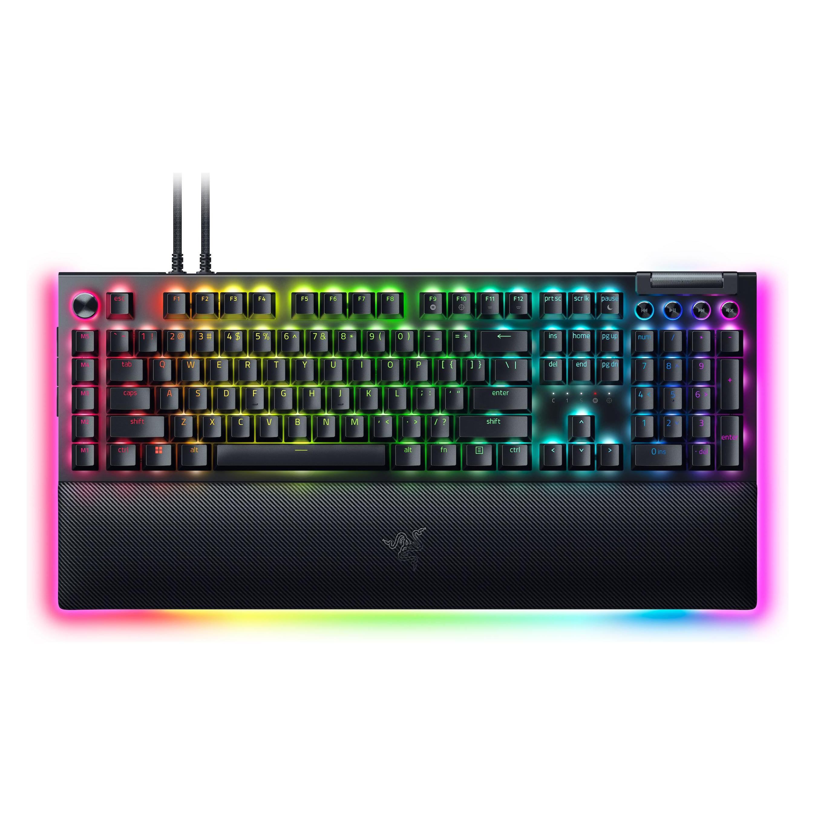 Razer BlackWidow V4 Pro Mechanical Gaming Keyboard, Yellow Switch, US Layout, Wired, Black (US, Kabelgebunden) (RZ03-04681800-R3M1)