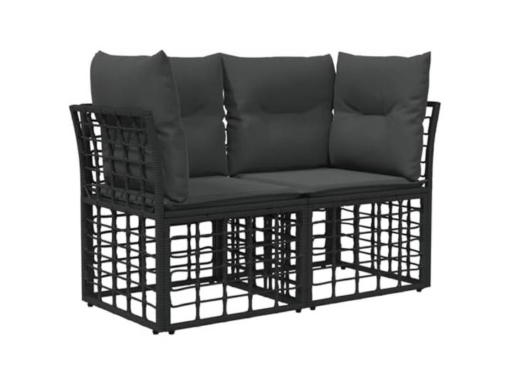 KTHLBRH Modulares Sofa-Set für den Außenbereich, Schwarz und Dunkelgrau, 10 Wetterfestes Polyester, verstellbare Füße, 4 Sofas mit Armlehnen, 6 zentrale Sitzgelegenheiten