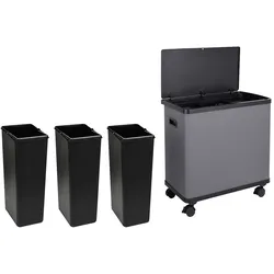 SVITA SR3X18 54L Sensor-Mülleimer 3 Fächer Mülltrennsystem Abfalleimer Stahl Grau