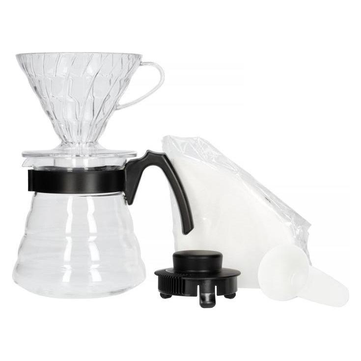 Hario V60 Craft Kaffee-Tropfenset + Serviergeräte+Filter (0.60 l) (VCDS-02-B-EU)