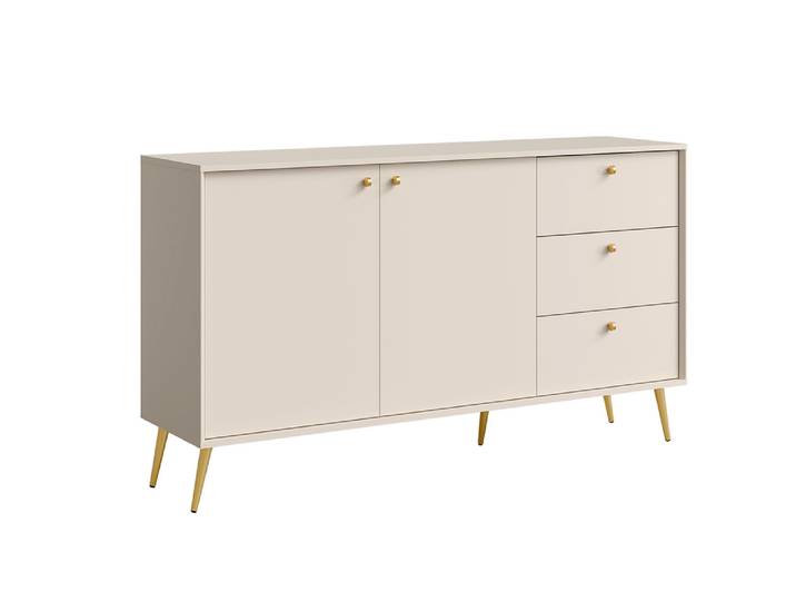 Bahut 2 portes 3 tiroirs Rose Beige - Basika