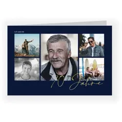 70. Geburtstag Einladungskarte im Design "Collage" - Musterkarte