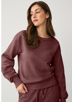 Plus Size Women's Boxy Fleece Sweatshirt by Ellos Studio in Raisin (Size 22/24)