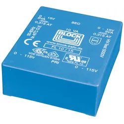 UI 39/8 209 - Trafo 10VA, 2x 9V, 2x 555mA