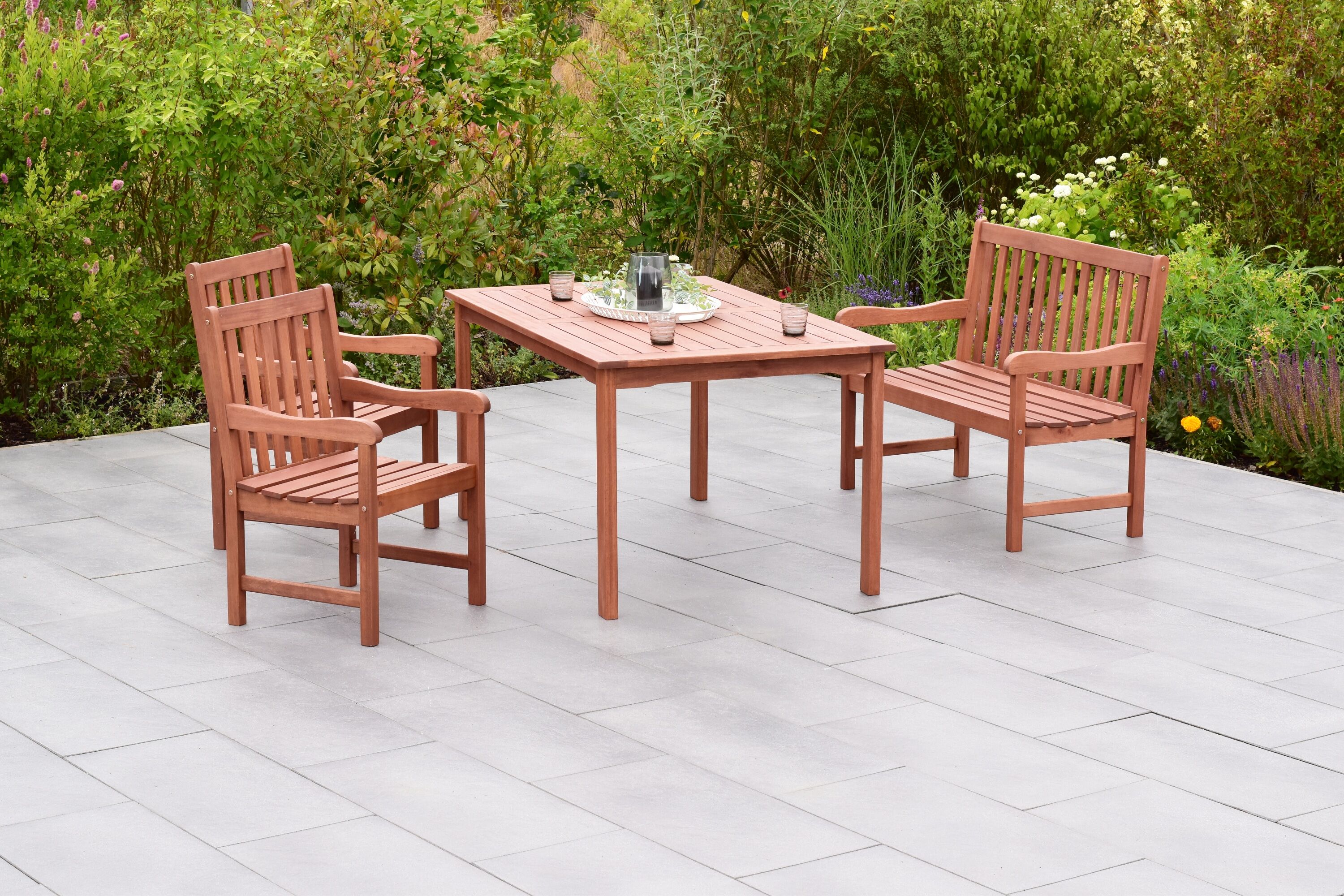 Garten-Essgruppe MERXX "Santos", braun, Sitzmöbel-Sets, Garten-Essgruppe braun Einheitsgröße
