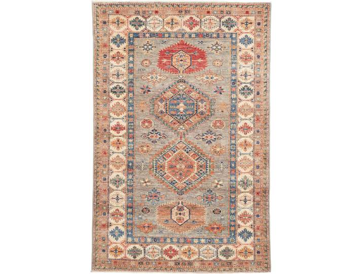 Super Kazak Teppich 122x189 Handgeknüpft Orientteppich Wolle