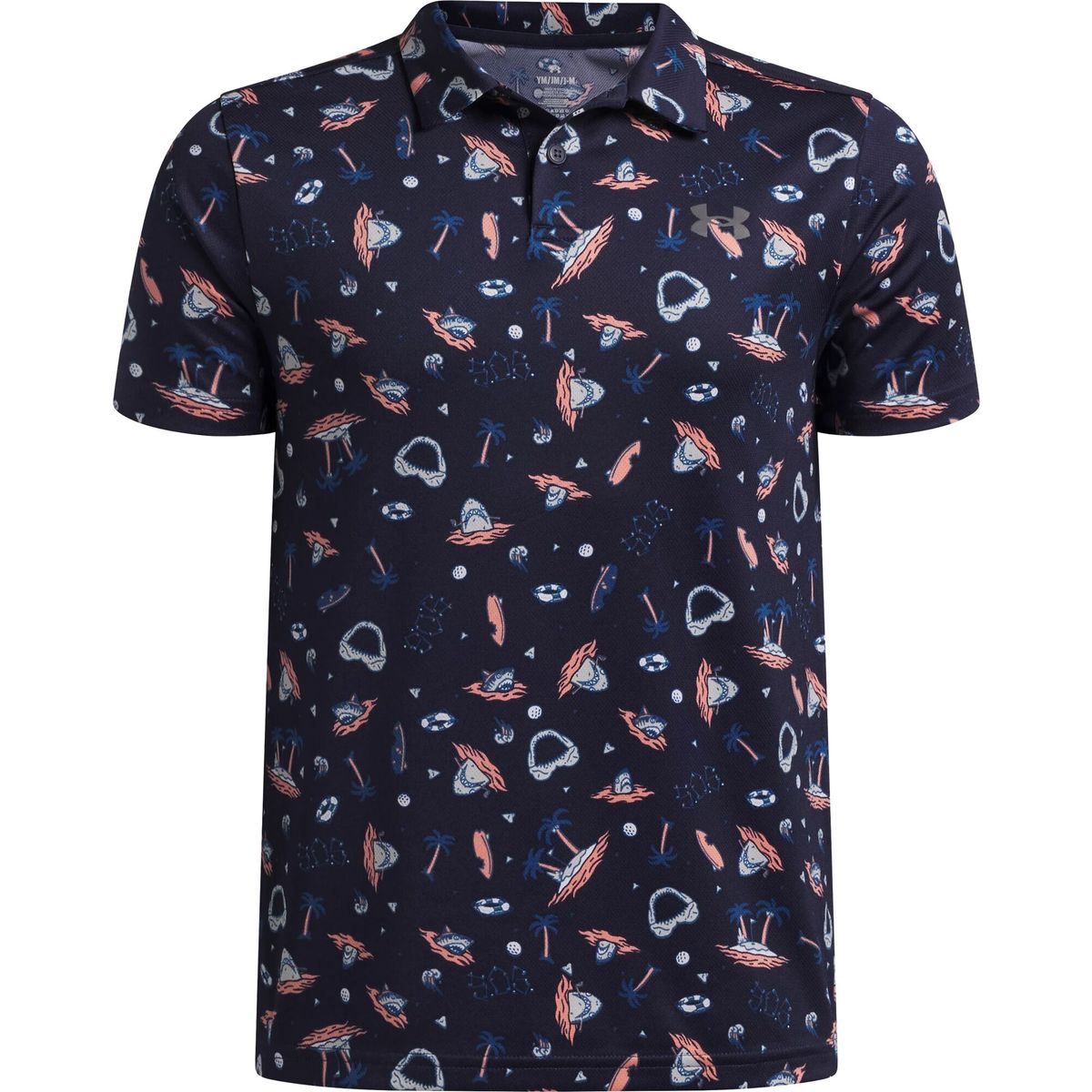 Under Armour Matchplay Printed Polo blue castlerock (410) S 6009817-410-YSM