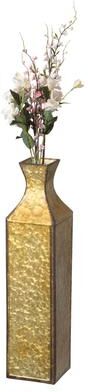 Uniquewise Decorative Antique Style Metal Bottle Shape Gold Floor Vase for Entryway, Living Room, Dining Room, Home Decor, Centerpiece