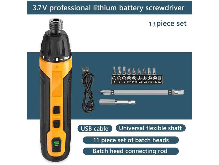 Tournevis sans fil 2000mAh 3.7V, tournevis dynamométrique à 6 vitesses, tournevis électrique Portable, outils manuels, jeu de tournevis dynamométrique