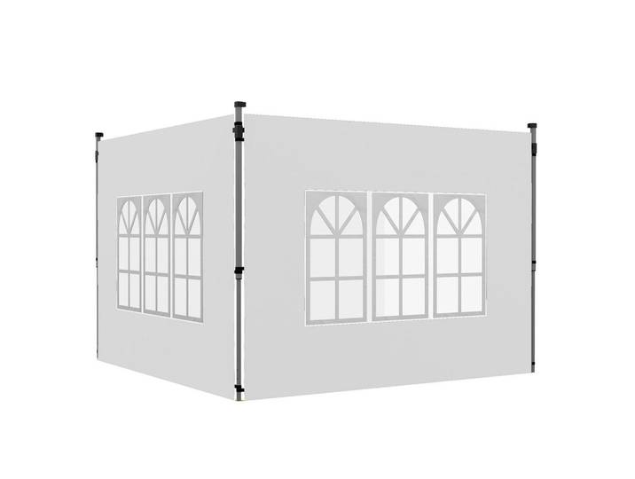 Outsunny Pavillon-Seitenteile 2er Set Oxford Kunststof Weiß, 295x195x1 cm, Sonnenschutz, Pavillons
