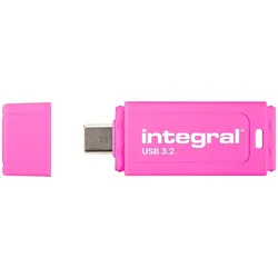 Integral CLE USB 64GB USB-C 3.2 GEN1 DRIVE ROSE (64 GB, USB-C), USB Stick, Schwarz, Rosa