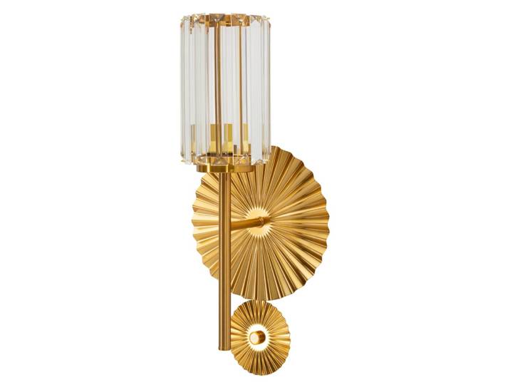 Applique en métal et verre doré, marron et transparent