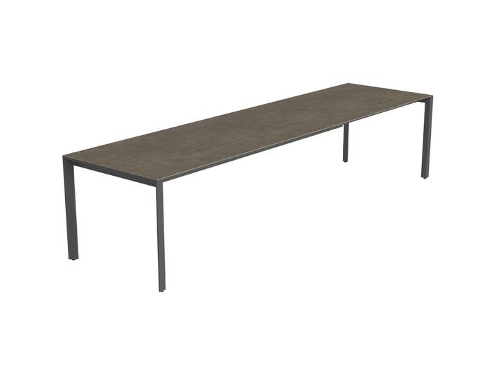 Gartentisch ausziehbar Tropea Schwarz matt / Roccia Keramik/Stahl pulverbeschichtet B 220 T 90 cm