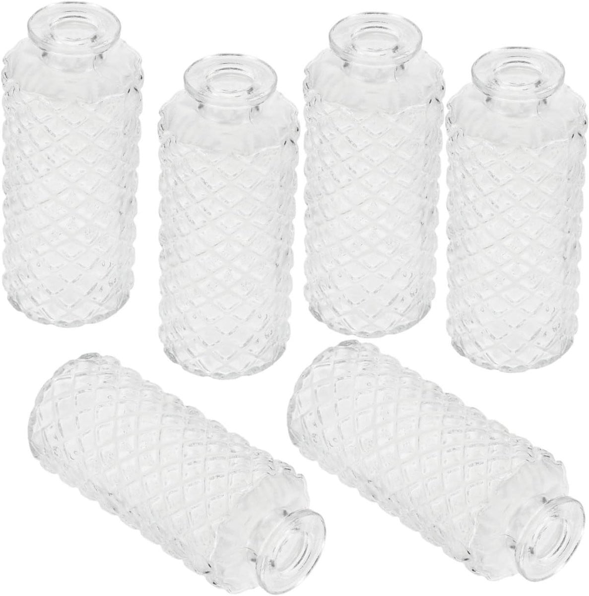 Set van 6 mini glasvaasjes in Nordic stijl, transparant