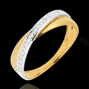 Edenly Trauring Saturnduett - Diamanten - Gelb- und WeiÃŸgold - 18 Karat