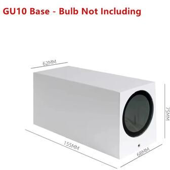 Inspire Curations Elegant Outdoor GU10 Up & Down Wall Light IP65 Waterproof LED Lighting For Garden, Porch & Indoor Walls double Square Head White