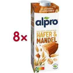 alpro 8er-Pack Hafer-Mandeldrink »Calcium und Vitaminen« 1 l