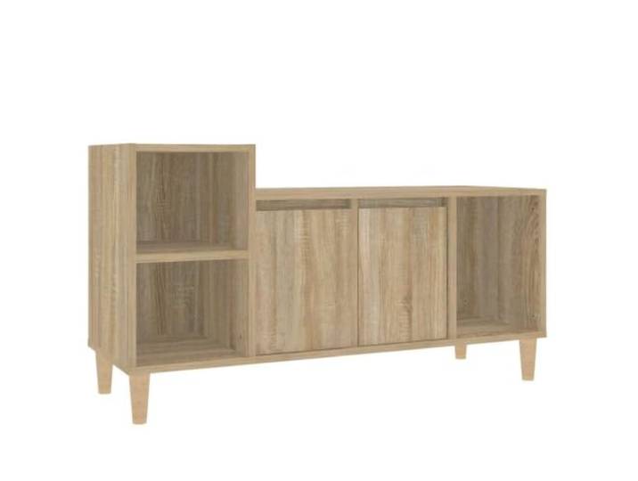 Favemtsl TV-Schrank Lowboard Sonoma-Eiche 100x35x55 cm Holzwerkstoff Vielseitiger Phonoschrank für Wohnzimmer und Schlafzimmer mit geschlossenen Türen und offenen Fächern.