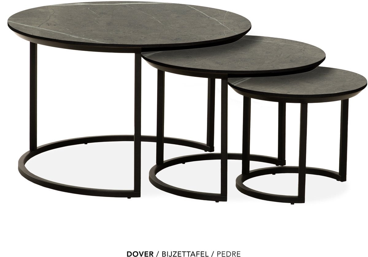 Maxfurn Set van 3 ronde salontafels - Pedra