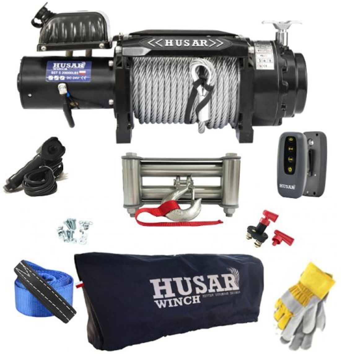 Seilwinde für Lafetten und Sonderfahrzeuge HUSAR WINCH BSTS20000LBS24VKIT1