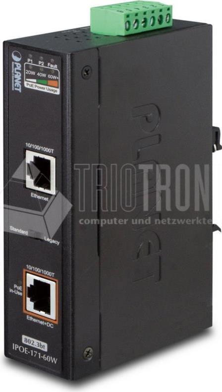 Planet Technology Corp. IPOE-171-60W Industrial Single-Port 10/100/1000Mbps Ultra PoE 60W