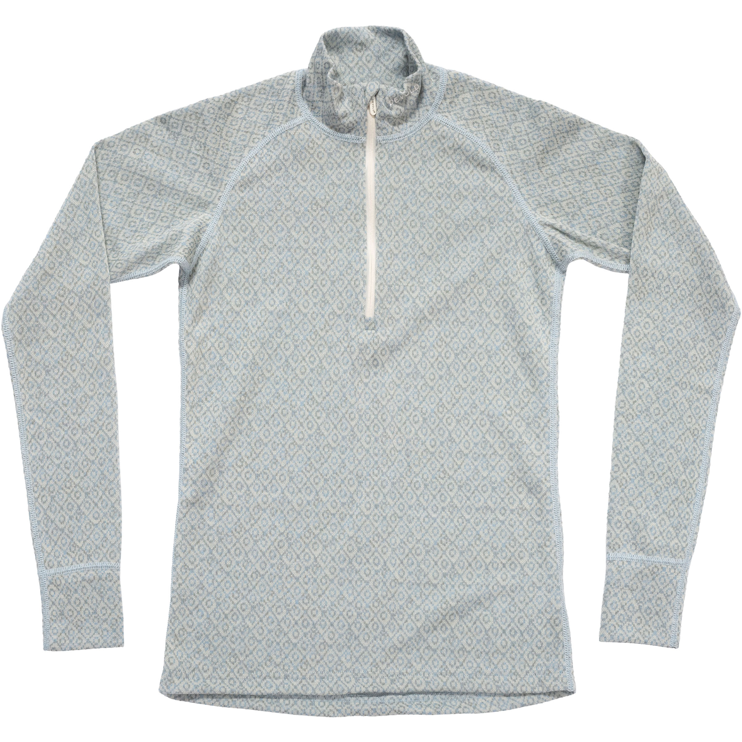 Devold Signature Silk 230 Zip Damen Langarm Unterhemden blau Größe XS Geruchsneutralisierend Merinowolle